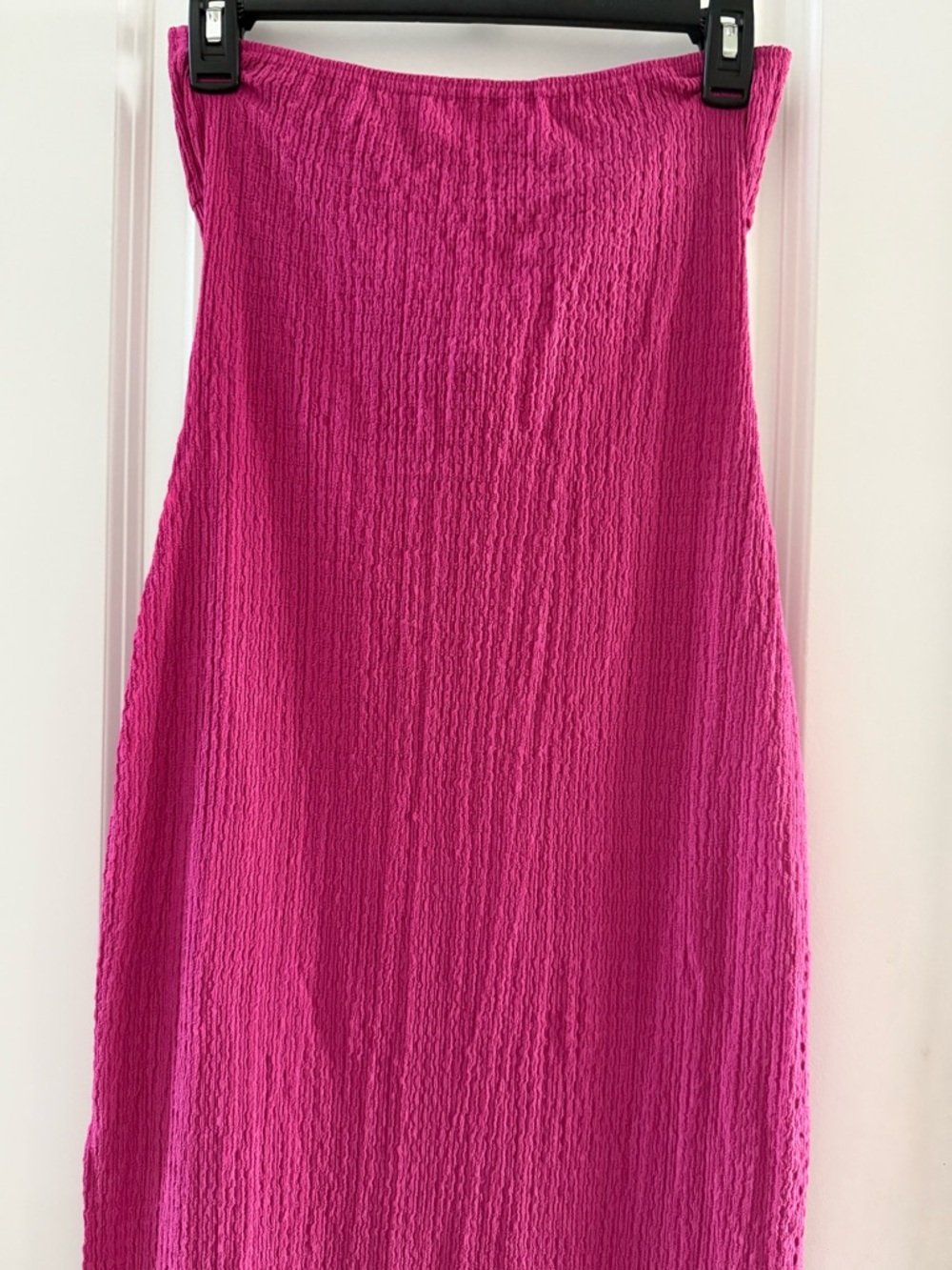Shein Pink Midi Dress With Textured Fabric & Bow Tie Back Size M - Picture 7 of 7
